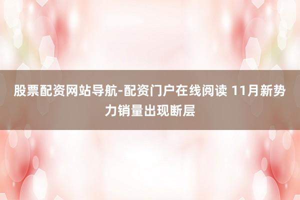 股票配资网站导航-配资门户在线阅读 11月新势力销量出现断层